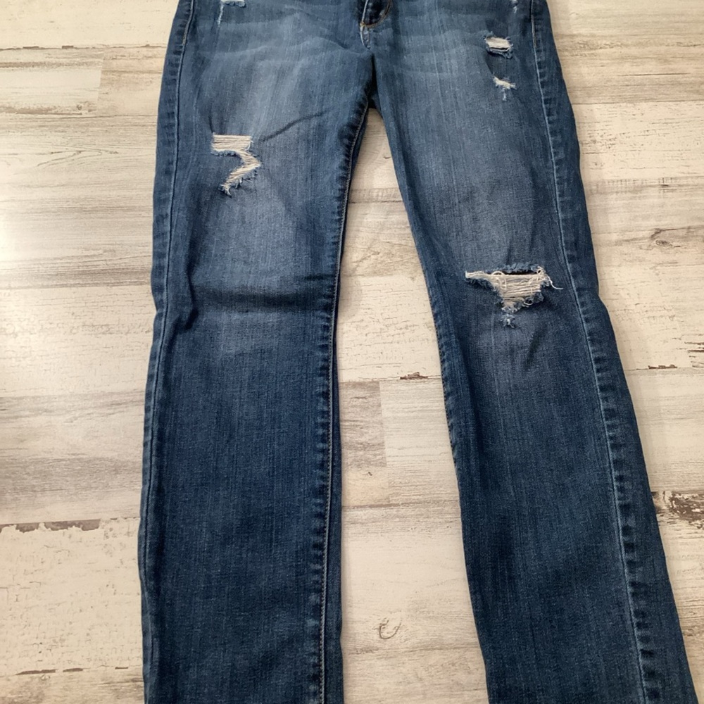Else Classic Distressed Straight Leg Jeans Ankle Skinny Size 28